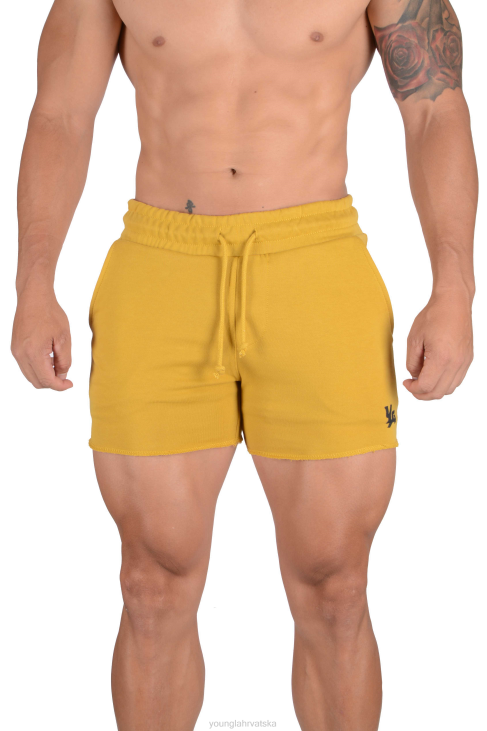 102 frotir hlače za bodybuilding muškarci YoungLA žuta boja V420652 odjeća