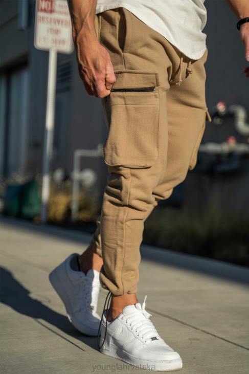 206 rambo combat joggers muškarci YoungLA smeđe pranje V420914 odjeća