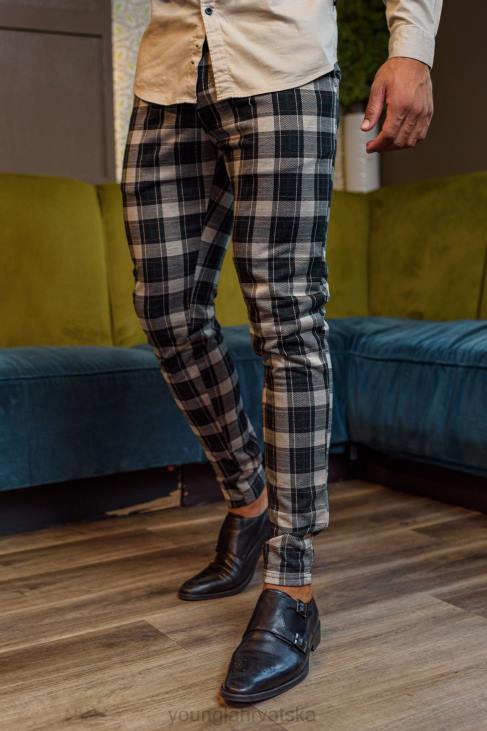 614 elegantne svečane hlače muškarci YoungLA crno V420739 odjeća