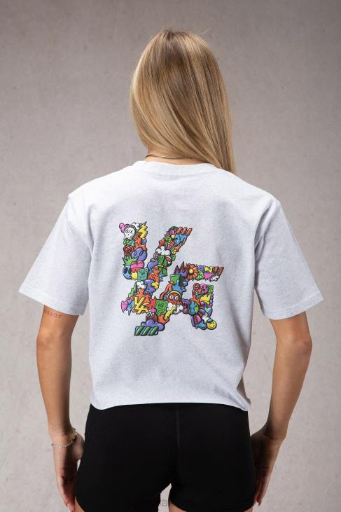 w421 trippy prevelika majica žene YoungLA vrijesak bijeli V4201079 odjeća